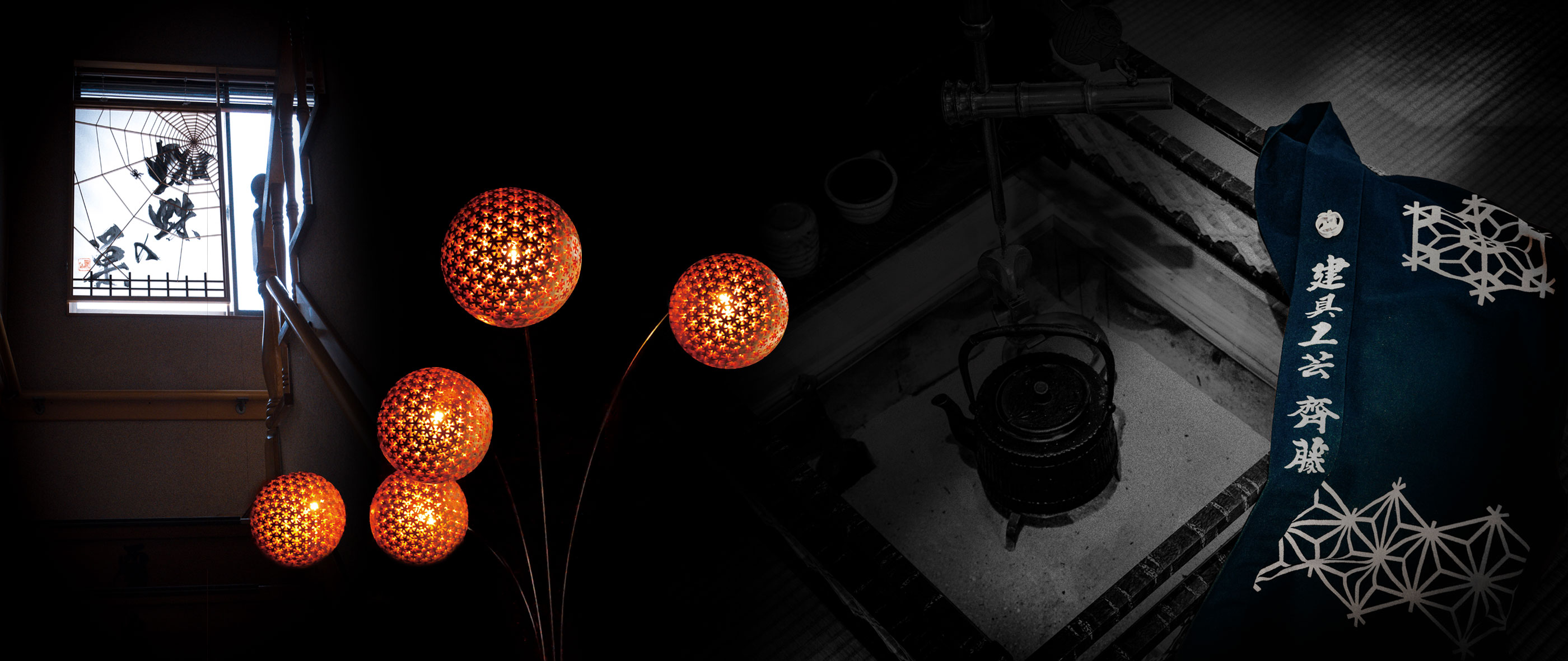 津軽傳統組子館の展示作品と館内3